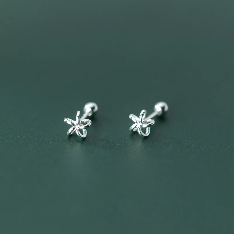 

La Monada Flower Womens Earrings Silver 925 Ear Piercing 925 Silver Earrings For Women Silver Nut Screw Stud Earrings Girl