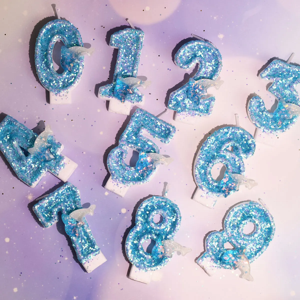 Синяя Свеча для торта Топпер дельфин морские животные форма детский день