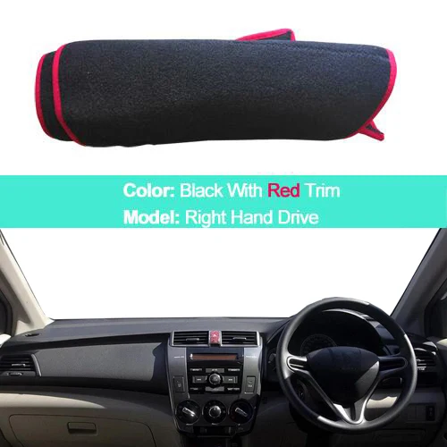RHD Red 2 слоя крышка приборной панели автомобиля тире коврик ковер накидка для Honda City 2008 2009 2010 2013 авто Non-slip козырек от солнца приборной коврик - Название цвета: RHD Red