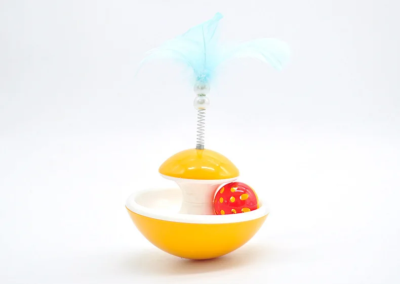 

Pet cat toy tumbler Rolling Fairy feather bell funny cat stick toy Bell ball Cat Entertainment Toys Interactive