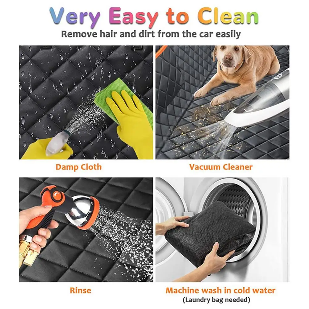 

Dog Car Seat Cover Rear Back Mat Mesh Pet Carrier Hammock Cushion Protector Scratchproof With Safety Belt With Zipper And Pocket