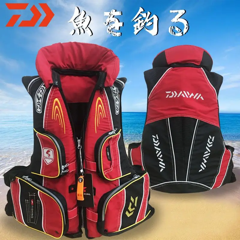 

2020 DAIWA Fishing Life Jacket Summer Multi-function Caution Reflected Light Life Jacket DAWA High Buoyancy 120 Kg Outdoors Vest