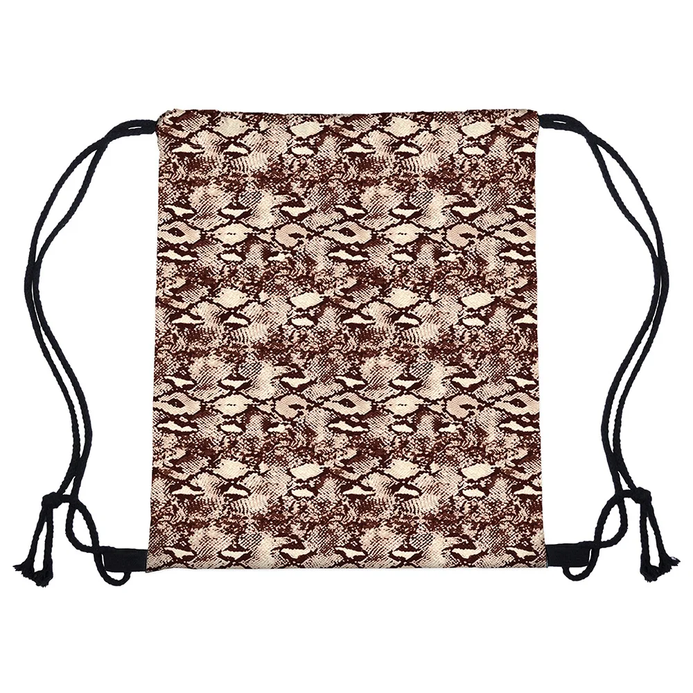 Рюкзак женский мужской Повседневный с принтом змеиной кожи|Мешки кулиской| |