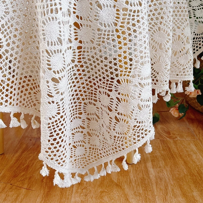 Cotton Lace Table Cloth Handmade Crocheted Tablecloth Rectangle Dining Cover for Obrus Tafelkleed mantel mesa nappe | Дом и сад