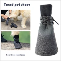 trend waterproof dog shoes knit warm no slip breathable soft socks shoes for small large dogs boot cats pet paw care accessories