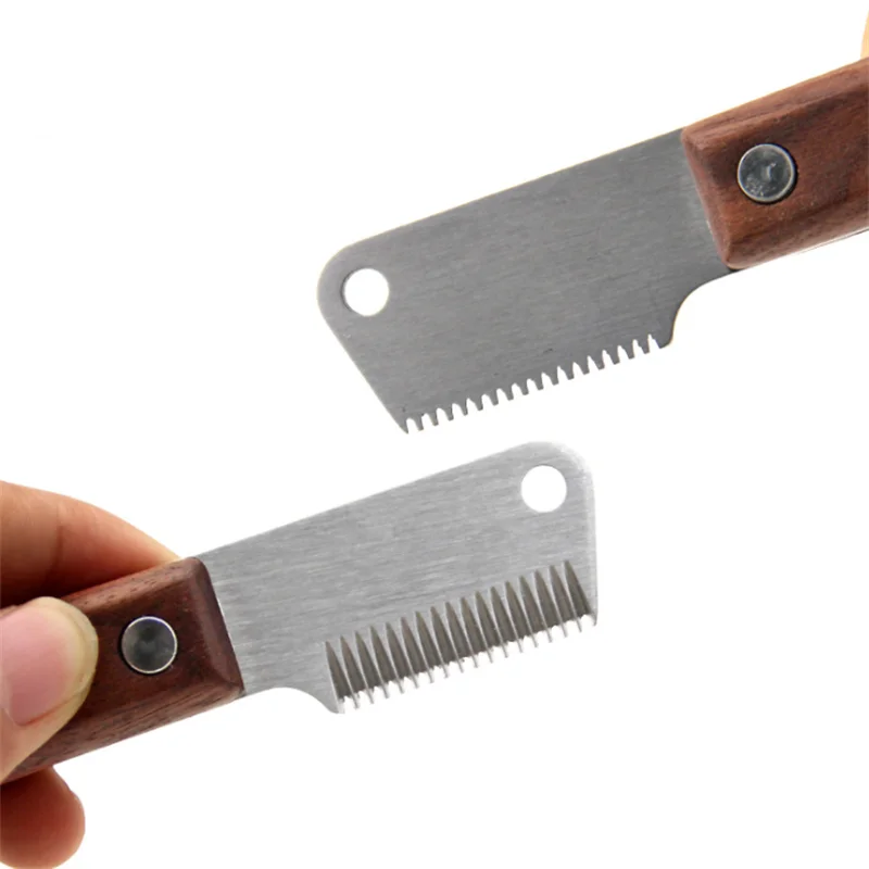 

Professional Dog Comb Stainless Steel Wooden Handle Stripping Knife Pet Hair Remover Pluck Excess Undercoat Accessories
