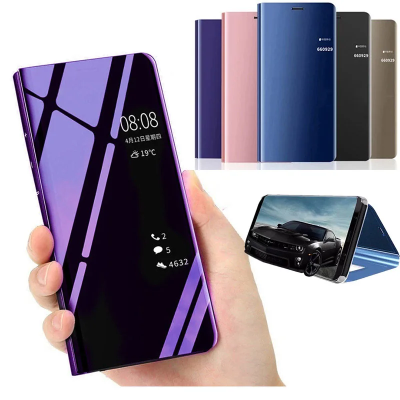Mirror Smart View Case For Samsung galaxy A8 A7 A6 A5 J6 J4 J3 J2 2018 J5 J7 Neo CORE 2017 Prime A520 A530 J250F Cover Flip Case|Бамперы| |