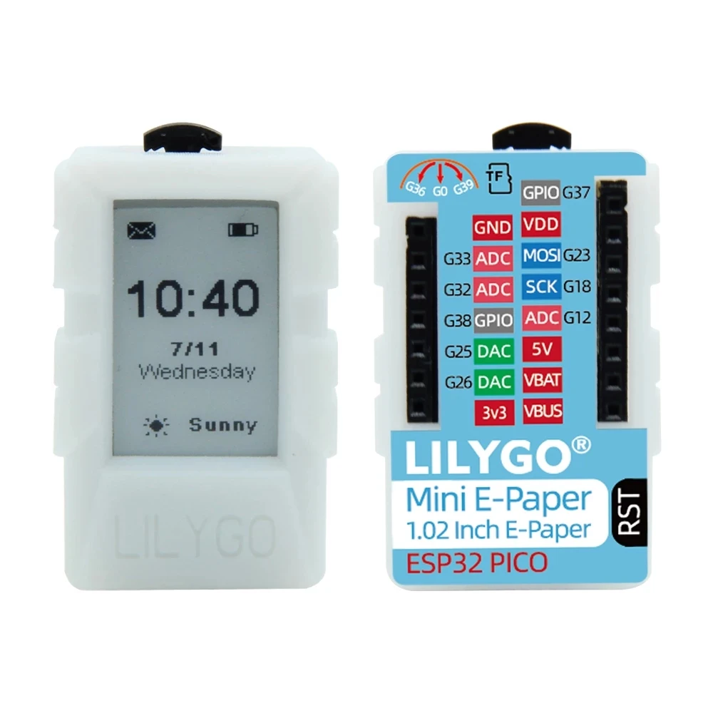

LILYGO® Mini E-Paper Core 1.02 Inch TF Card ESP32 PICO / T- U2T USB to TTL Downloader