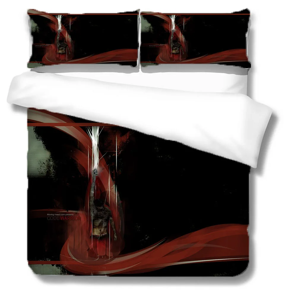 

3D Bedding Sets Black Duvet Quilt Cover Set Comforter Bed Pillowcase King Queen 245x210cm Flower Design Printed