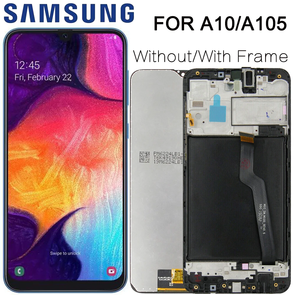 

6.2" Original LCD For Samsung Galaxy A10 A105 A105F SM-A105F LCD Display Screen replacement Digitizer Assembly with Frame