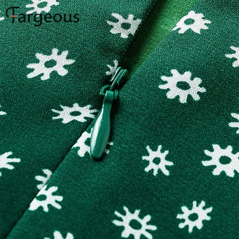 Fargeous, Пляжное, богемное, летнее,, женское платье, винтажные, вечерние, элегантное, женское платье, миди, с рюшами, зеленое, Платья Vestidos
