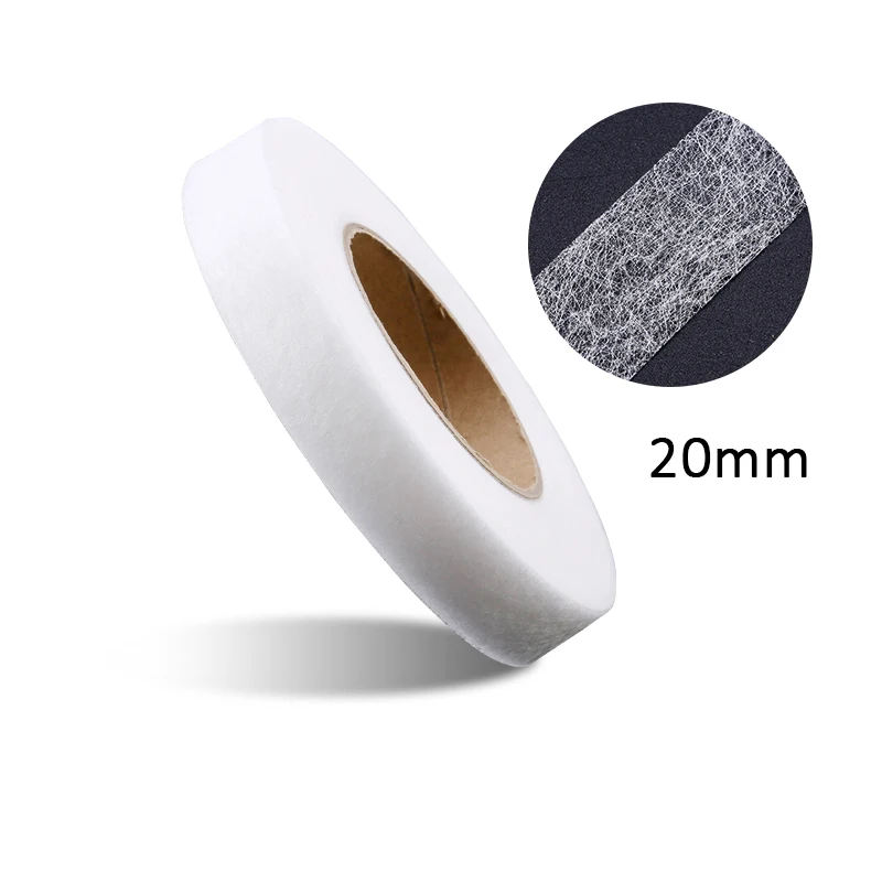 20mm white 70 ярдов белый/черный с двухсторонней клеющей поверхностью Ткань Нетканые Лоскутные прокладочные материалы железо на расплава Omentum DIY аксессуары для одежды - Цвет: 20mm white