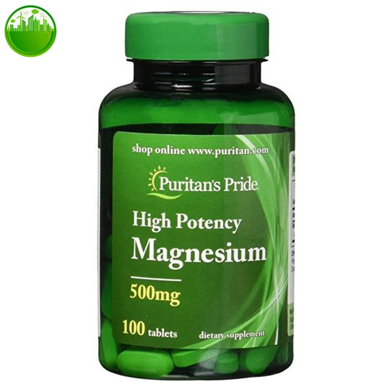 

US Puritan's Pride High Potency Magnesium 500Mg 100Tablets Dietary Supplement Calcium Absorption Cramps Magnesium Tablets