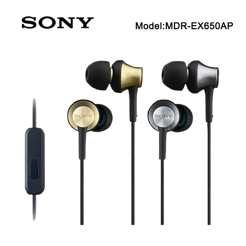 

Original SONY EX650AP Earphone In-Ear Metal Earbuds With Mic For XPERIA 1 10 Plus XZ1 XZ2 XZ3 Premium X XA1 XA2 XZ xiaomi huawei