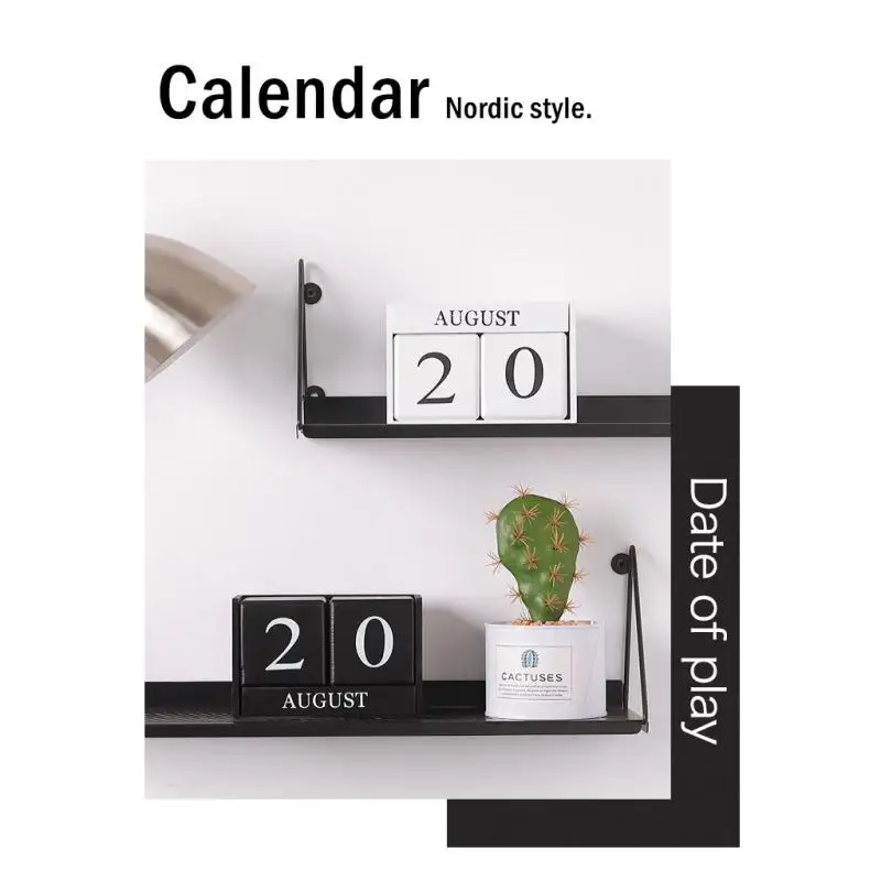 Деревянный креативный настольный календарь вечный украшения для дома кабинета