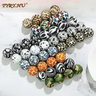 TYRY.HU 200 шт. 1215 мм, силиконовые круглые бусины, ожерелье для прорезывания зубов, аксессуары сделай сам, цепочка для соски, пищевой терраццо и леопардовые бусины