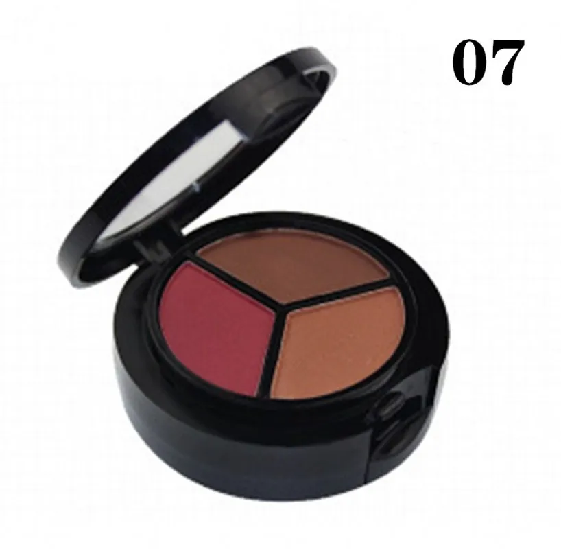 

3 Colors Glitter Eyeshadow Palette Shimmer Nude Copper Bronzer Sliver Grey Metallic Smoky Cut Crease Eyes Makeup Cosmetics