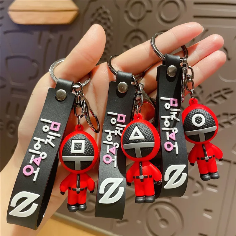 

Squid game 3d doll key ring JDM creative car motorcycle key chain backpack pendant gift decoration