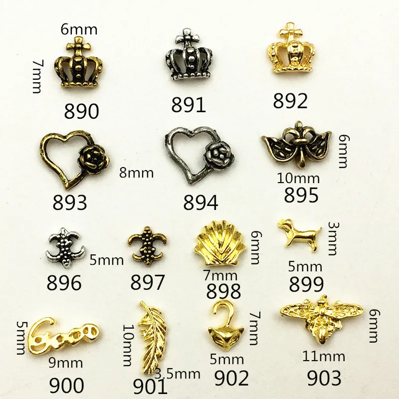 10 шт./лот японский Ретро стиль Золотая Серебряная корона цветок розы крест 3D