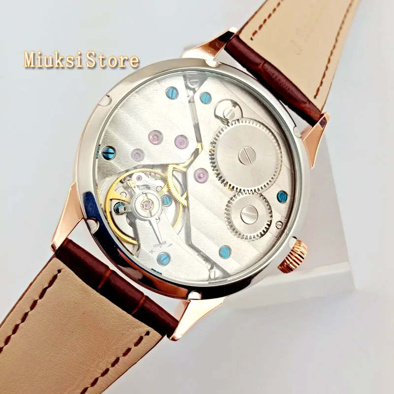 Роскошные мужские часы Goutent 42 мм черный циферблат чехол из розового золота