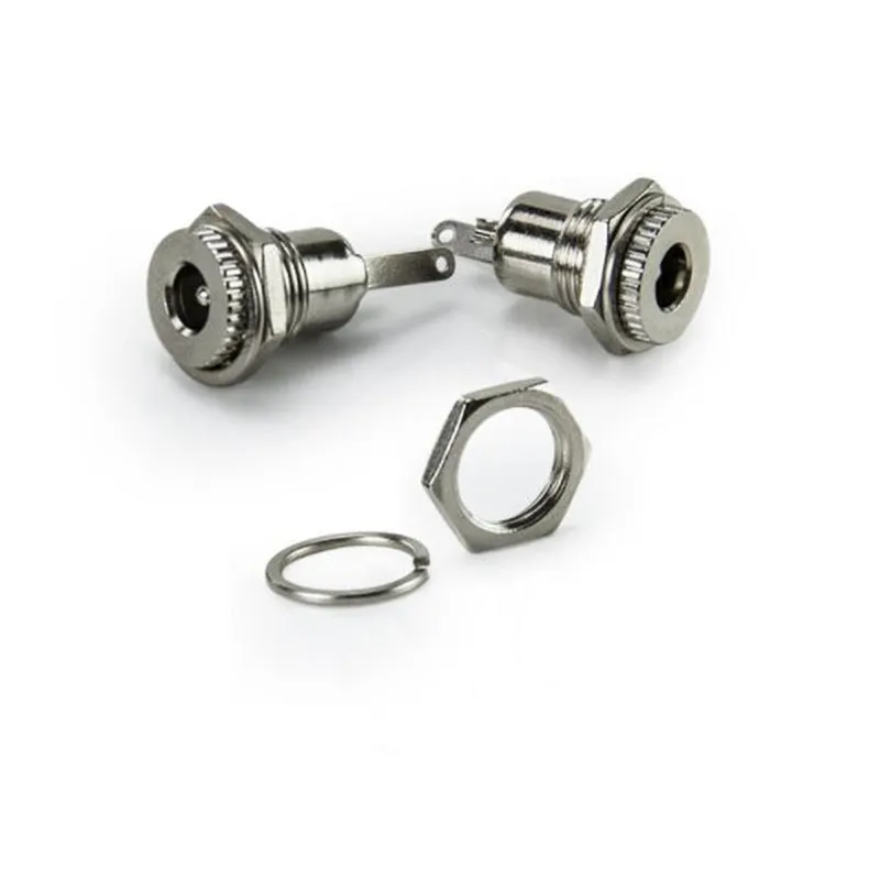100PCS/LOT DC099 5.5 mm x 2.1mm DC Power Jack Socket Female Panel Mount Connector Metal DC-099 Open Hole 11MM | Обустройство дома