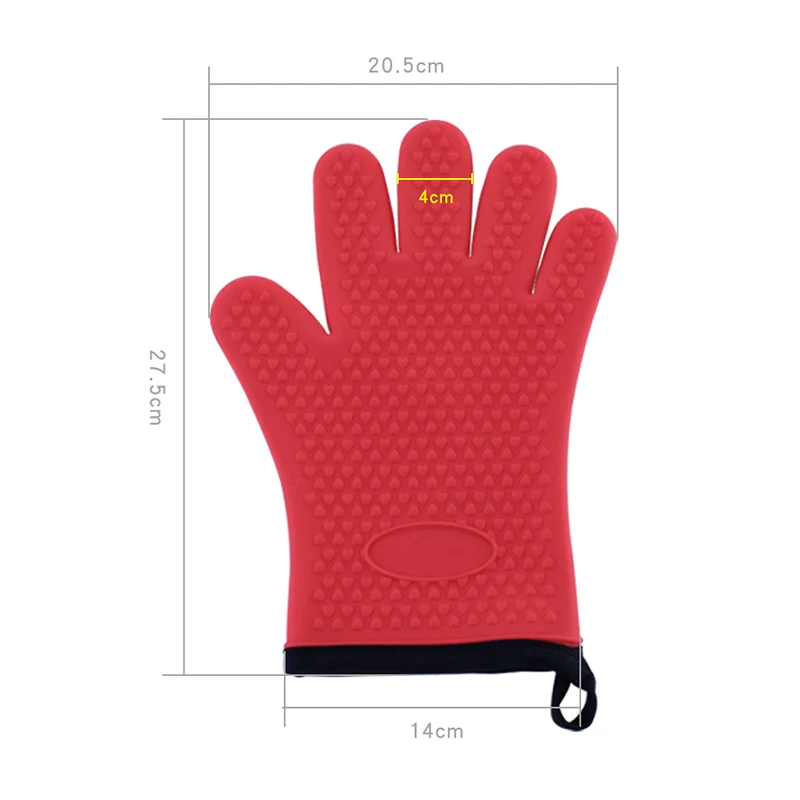 

Silicone Gloves Heat-resistant Microwave Oven Gloves Non-slip Heat Proof Oven Mitts BBQ Baking Cooking Glove Kitchen Tools