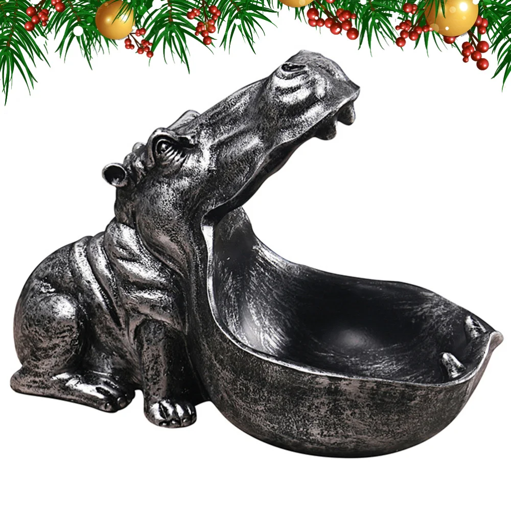 Настольное украшение в форме бегемота поделки из смолы контейнер для хранения