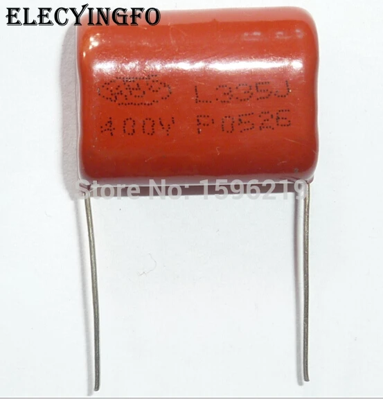 

100pcs CBB capacitor 335 400V 335J 3.3uF 3300nF P26 CBB21 Metallized Polypropylene Film Capacitor