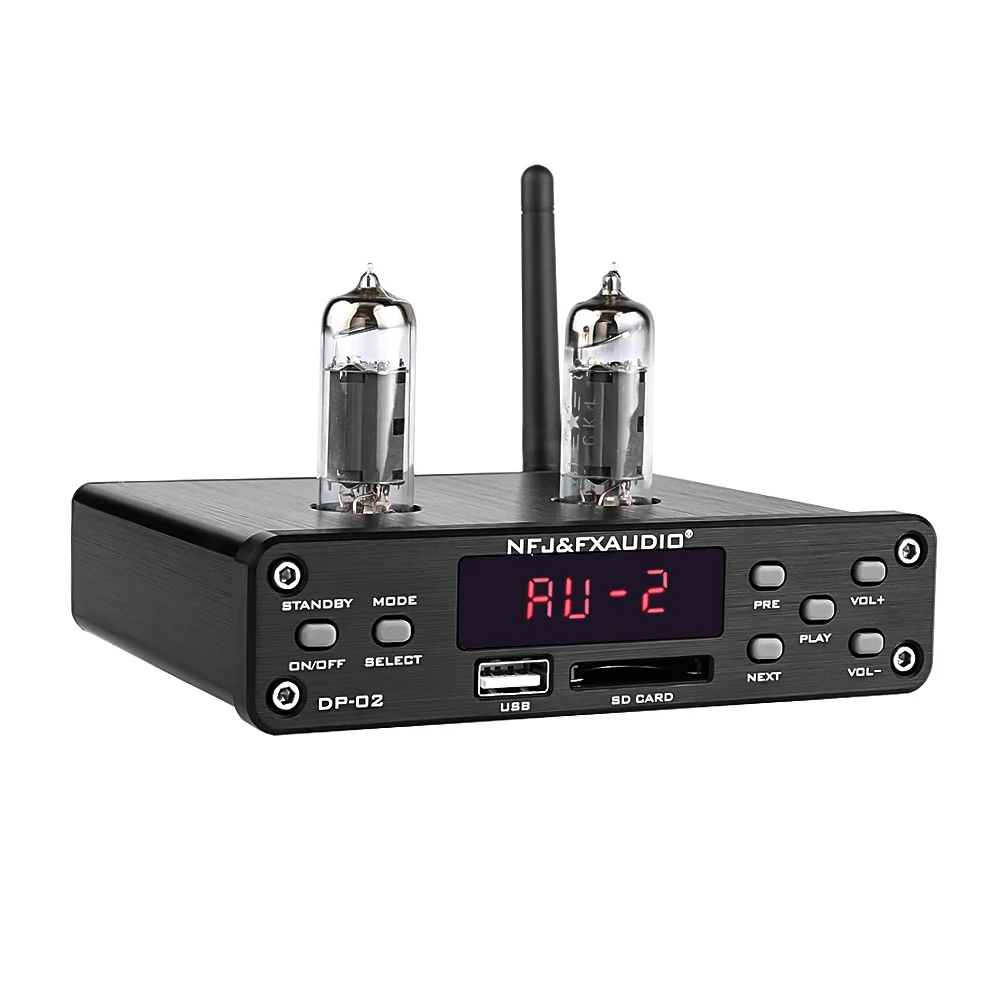 FX-Audio DP-02 Mini Hi-Fi предусилитель 6K4 Tube Bluetooth Аудио Стерео с дистанционным управлением
