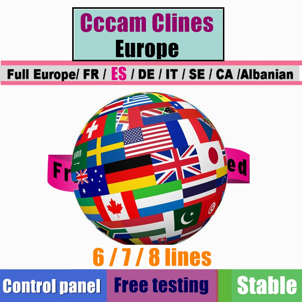 HD 7 Cline 8 Cline 1 год Европа Cccams Бесплатный спутниковый аккаунт Share Sever Италия/Испания/французский/германитв paypal 6 кабель