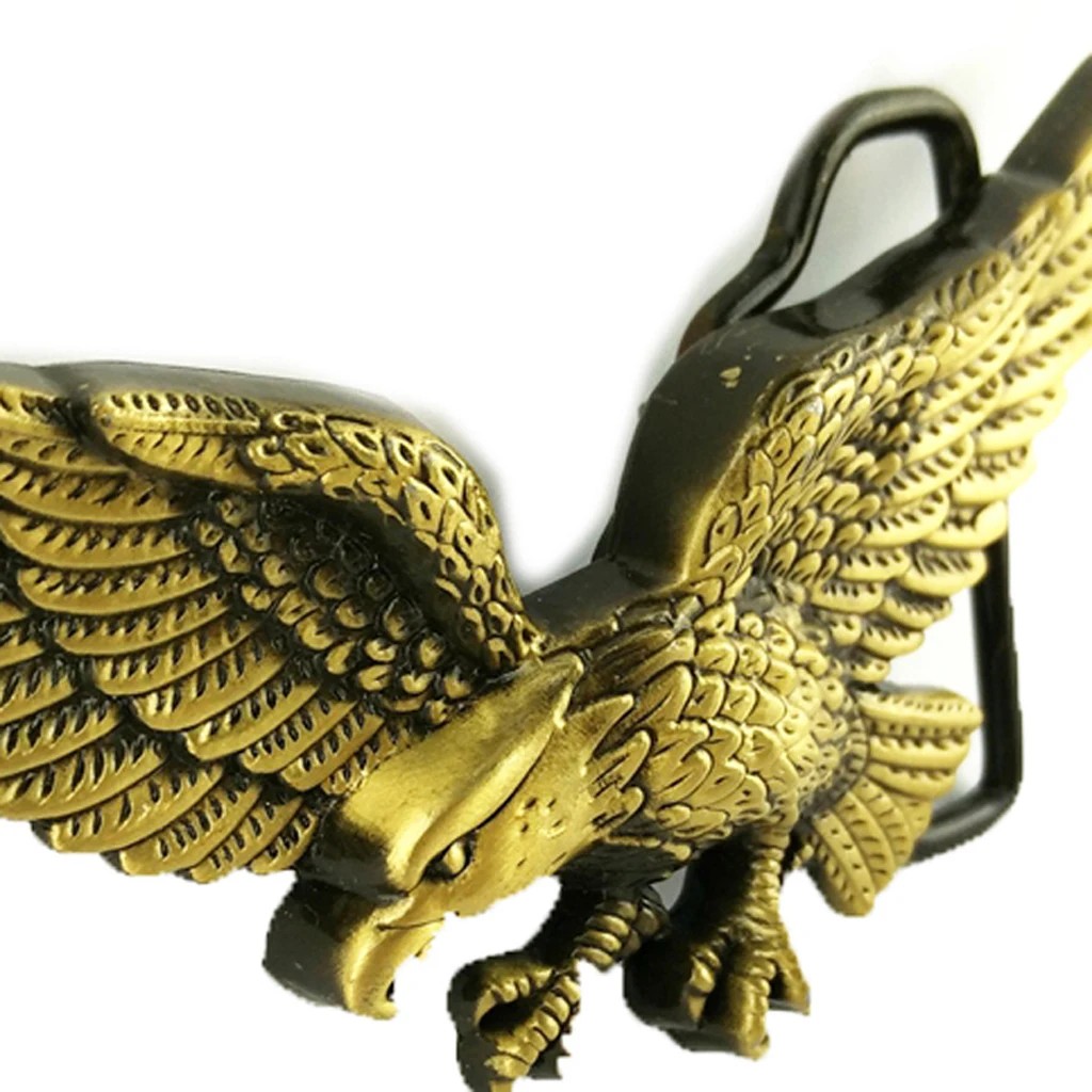 Carved 3D Flying Eagle Pattern Alloy Belt Buckle for Men Cowboy Jean -Bronze |