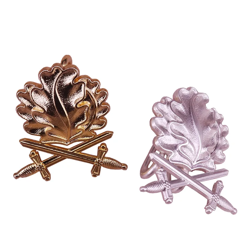 Oak leaves pin sword brooch vintage gold badge Germany jewelry men patriot gift shirts jackets accessory | Украшения и аксессуары