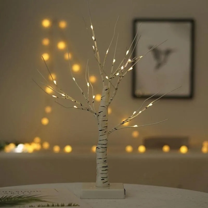 

60cm 45cm Birch LED Light Ramadan Decorations For Home Tree Mubarak Home Decor Eid Kareem Lights Light Gift Artificial