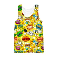 new fashion vest mens 3d print boom pop art sleeveless tank tops men women fashion custom tank top