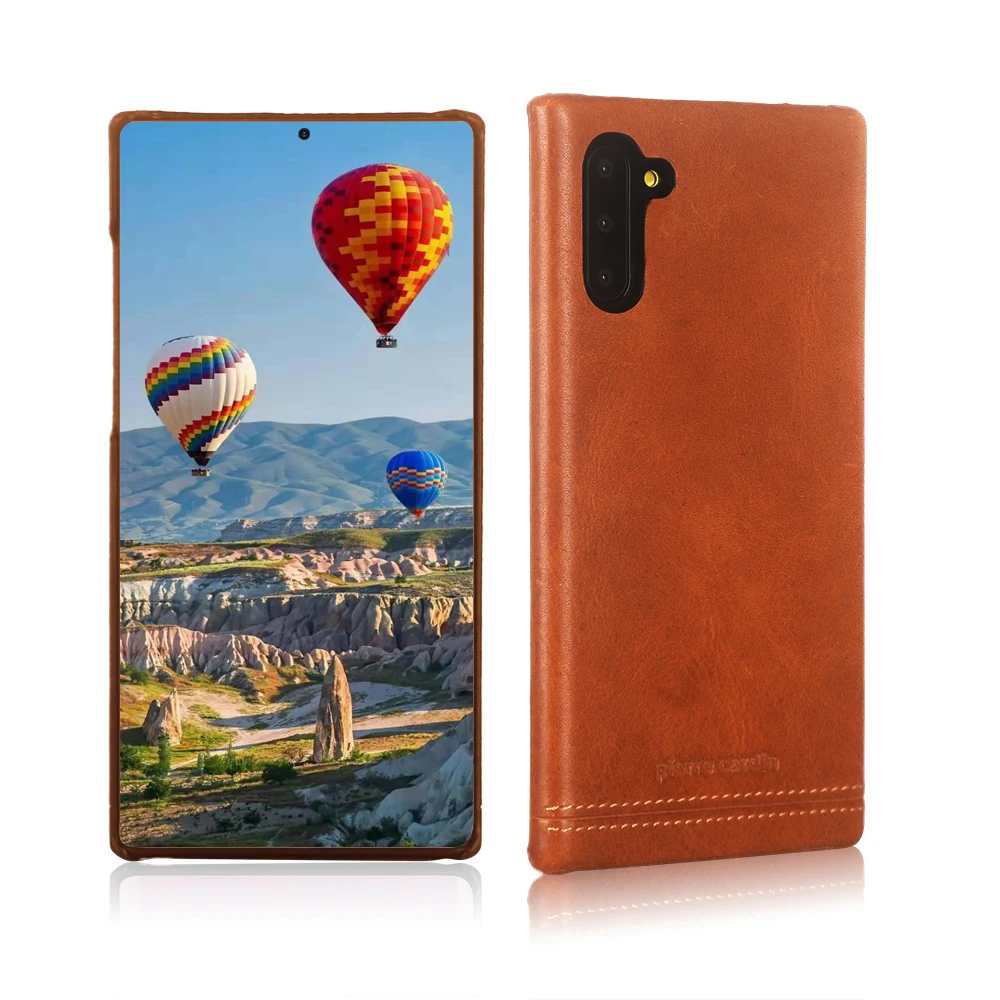 Пьер кардин Горячая натуральная кожа для samsung Galaxy Note 10 Plus 5G Note10 5G чехол винтажный тонкий жесткий задняя крышка Анти осень