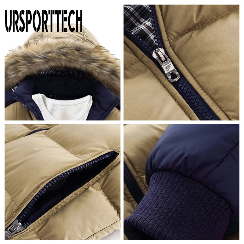 Winter Jacket Men Warm Parkas Thick Warm Cotton Padded Male Pilot Overcoat Slim Zipper Hooded Bomber Jackets Mens Brand Clothing