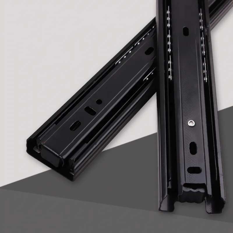 1 пара направляющих для выдвижных ящиков двухсекционный металлический буфер