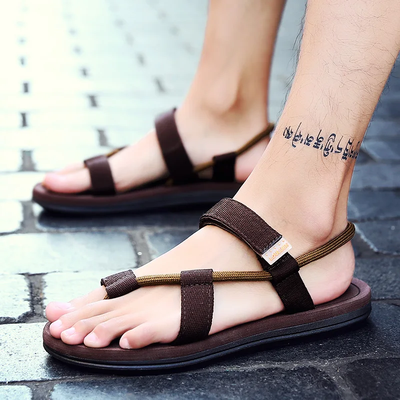 

Sandals Men Sandalias Hombre Gladiator Sandals For Male Summer Roman Beach Shoes Flip Flops Slip On Flats Slippers Slides