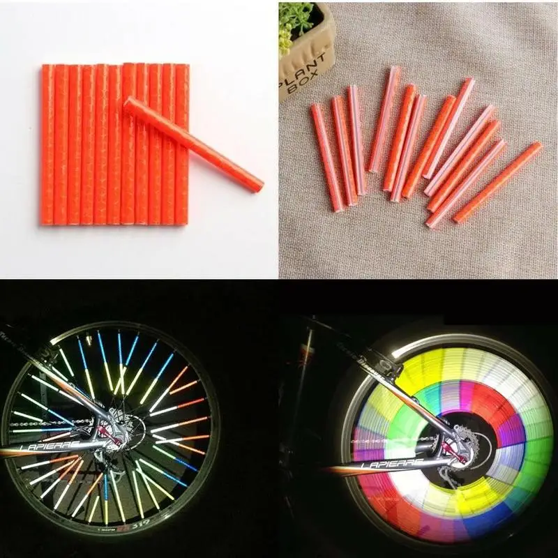 12 шт. велосипедная цветная светоотражающая лента со спицами для активного отдыха