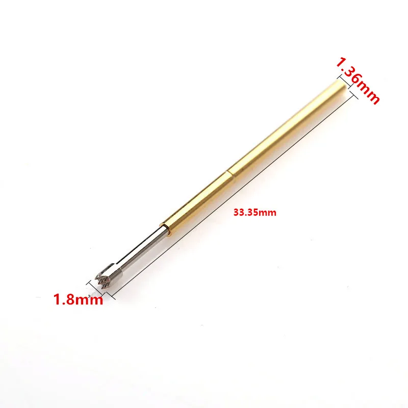 

100 Pcs/package P100-H3 Spring Test Pin 1.8mm Nine-jaw Plum Blossom Head Spring Pin for Circuit Board Inspection