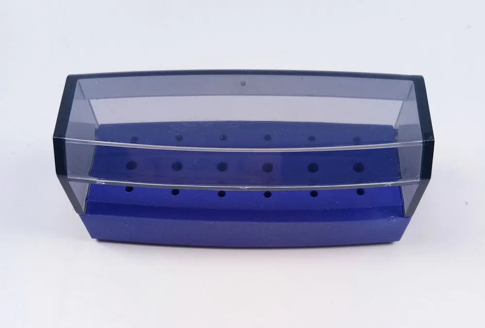 

2Pcs Dental Endo Box 18-Holes Half-Openning for Diamond Bur File Holder Blue Cleaner Case Disinfection Frame Resistant