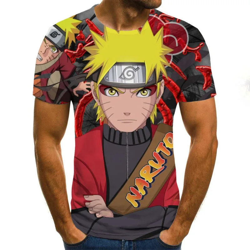 Футболка Uchiha Sasuke мужская с 3D рисунком топ круглым вырезом в стиле аниме уличная