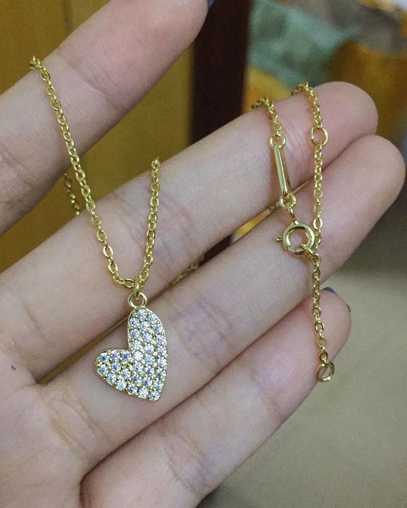 Цепочка с подвеской в виде сердца и ананаса серебро пробы | Украшения аксессуары