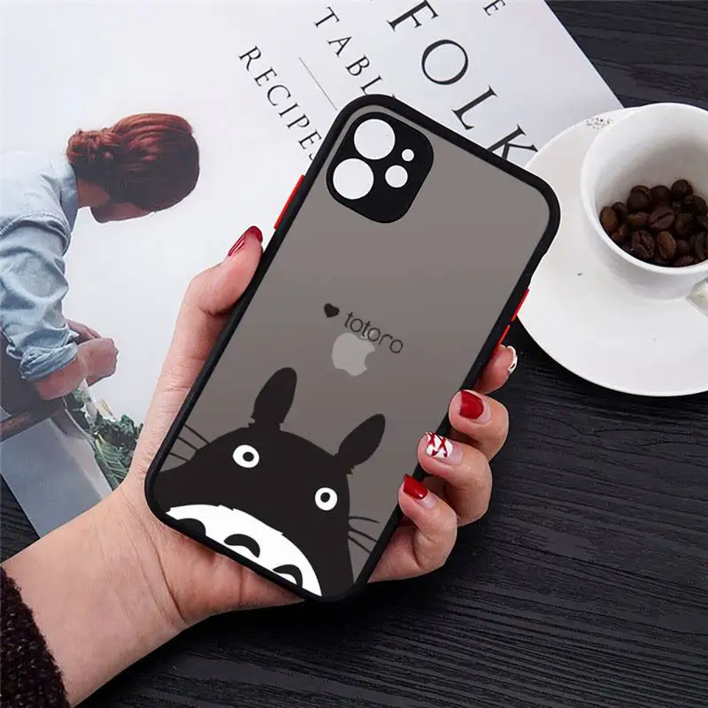 Милый матовый прозрачный чехол с рисунком Тоторо из аниме Ван Пирит для телефона