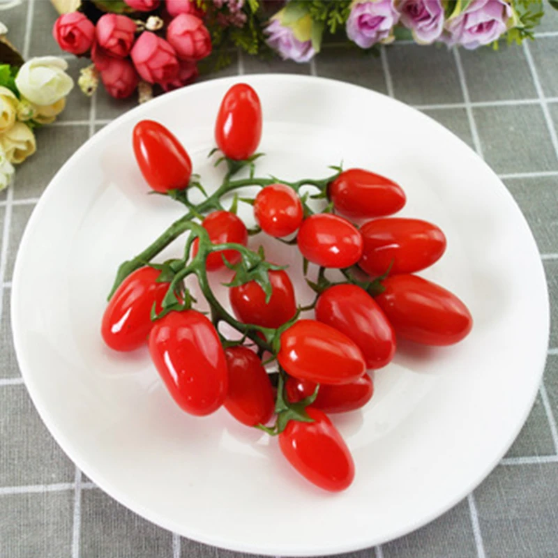 Искусственные фрукты овощи поддельные вишни помидоры букет модель украшение для