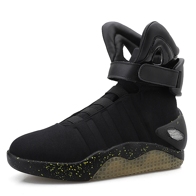 Cool LED Light Shoes Back To The Future High Top Li Ning Basketball Elastic Mesh Fabric Upper Sneakers Men Curry 4 Tenis | Спорт и