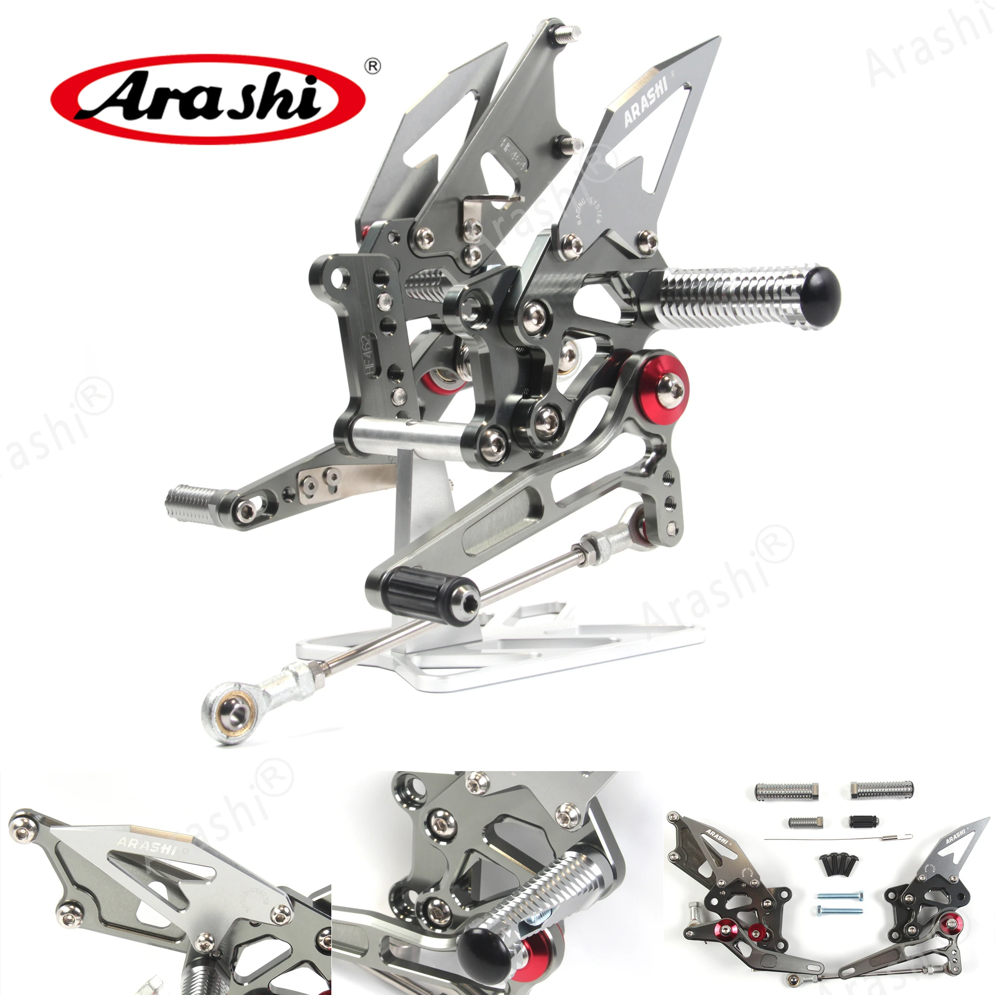 Arashi CNC Регулируемая Задняя Подножка для Кавасаки ниндзя 250R 2008-2012 колышки ног
