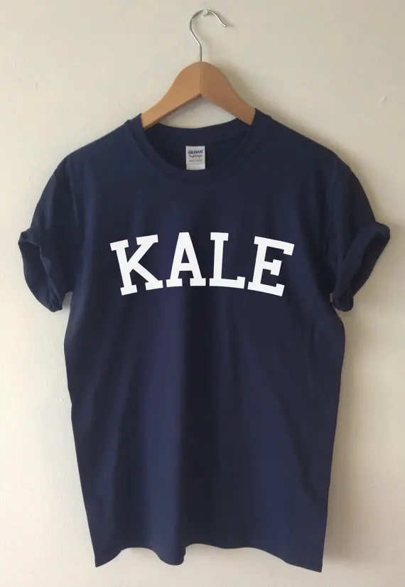 Футболка с надписью KALE высокое качество футболка унисекс более Размеры и Colors-A401 -
