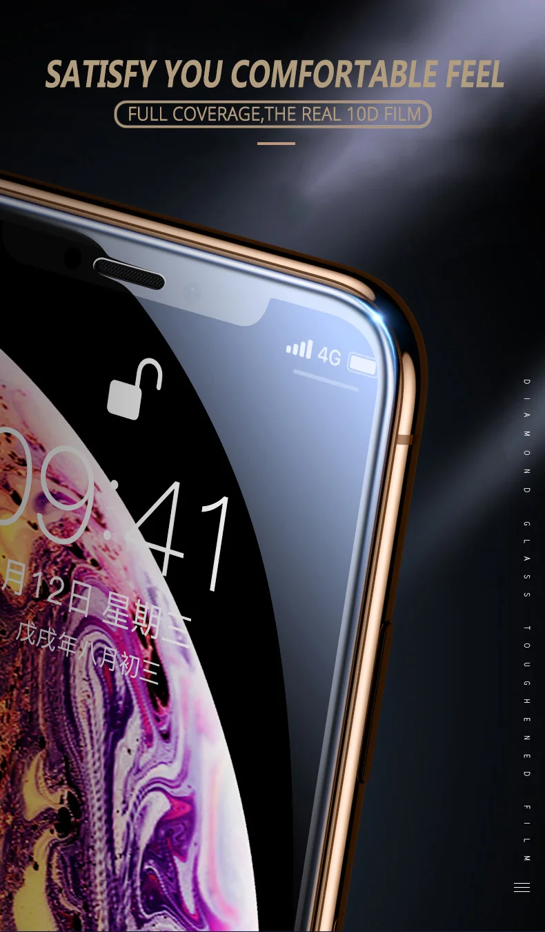 Закаленное стекло для iPhone 11 Pro 6 6s 7 8 Plus X Xs Max XR защитное стекло на экран протектор 10D изогнутые края