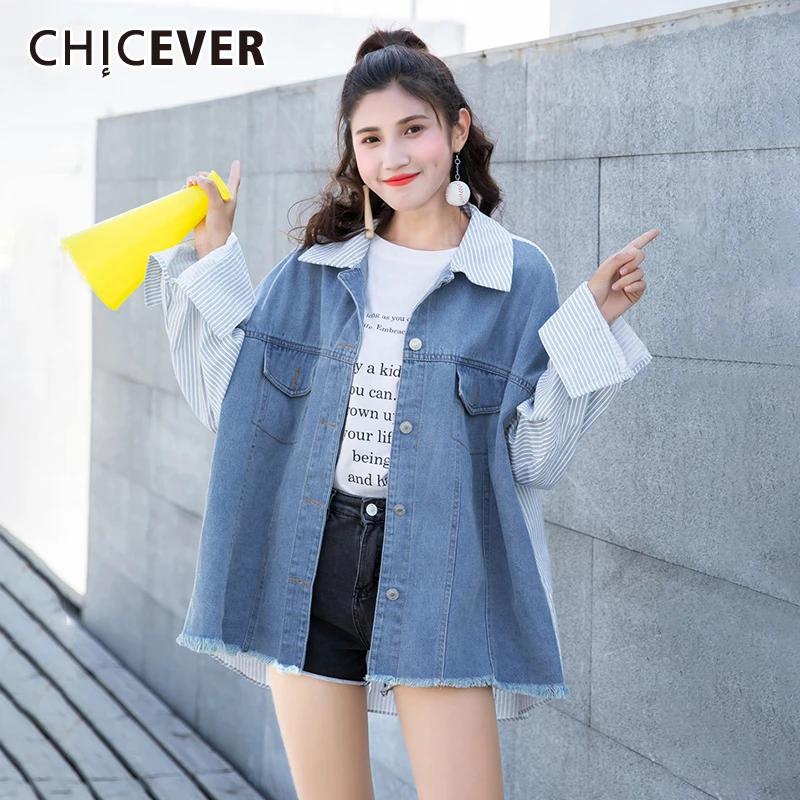 CHICEVER корейские женские топы и блузки воротник с лацканами длинным рукавом
